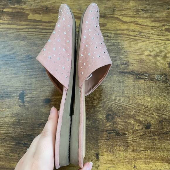 Time & Tru Dusty Pink Studded Rounded Toe Mules - Picture 8 of 11